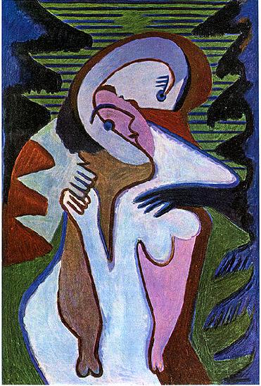 Ernst Ludwig Kirchner Lovers (The kiss) Sweden oil painting art